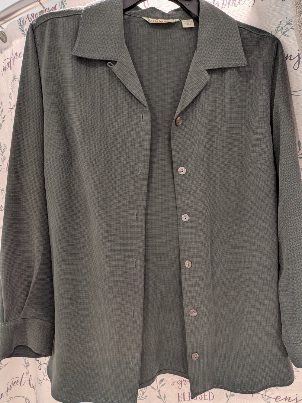 Vintage - Tommy Bahama Olive Green Lightweight Button-Front Shirt Jacket